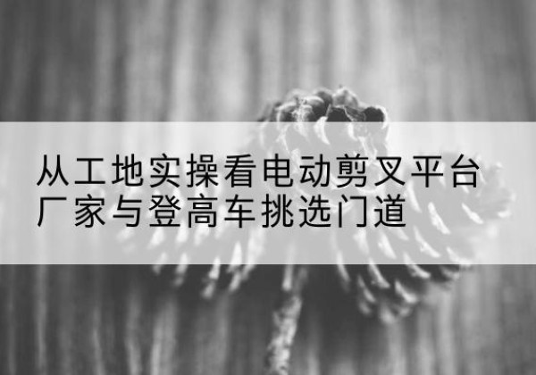 成县电动剪叉升降平台厂家-从工地实操看电动剪叉平台厂家与登高车挑选门道